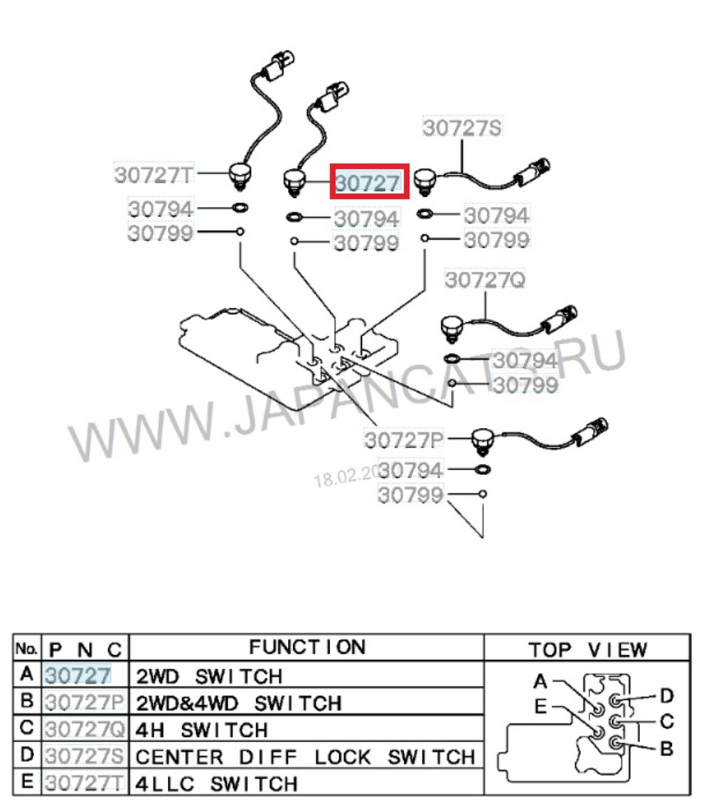 Датчик положения раздатки MITSUBISHI PAJERO III/IV / RVLT-MR580151