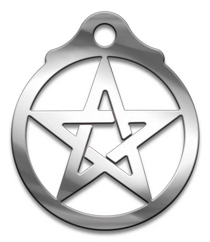 Амулет Символы Суперхит № 02 Белая пентаграмма, медицинская сталь