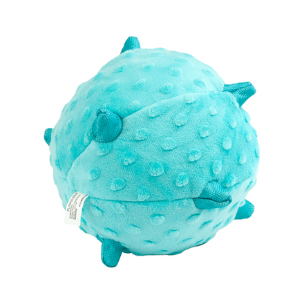 Сенсорный плюшевый мяч Playology PUPPY SENSORY BALL 15 см для щенков средних и крупных пород 8-16 недель с ароматом арахиса, цвет голубой