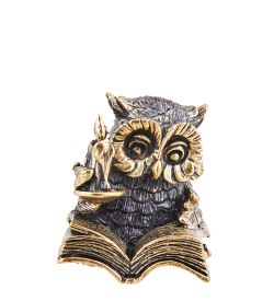 Народные промыслы AM-3709 Фигурка «Сова Читатель» (латунь)