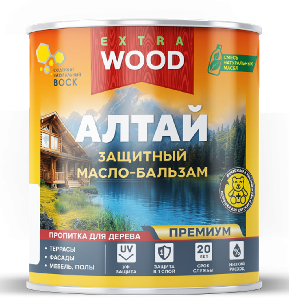 Масло-бальзам универсальный деревозащитный АЛТАЙ Кедр 0,75л.  WOOD EXTRA