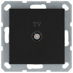 Розетка TV Φ9.5mm проходная с накладкой, цвет Антрацит