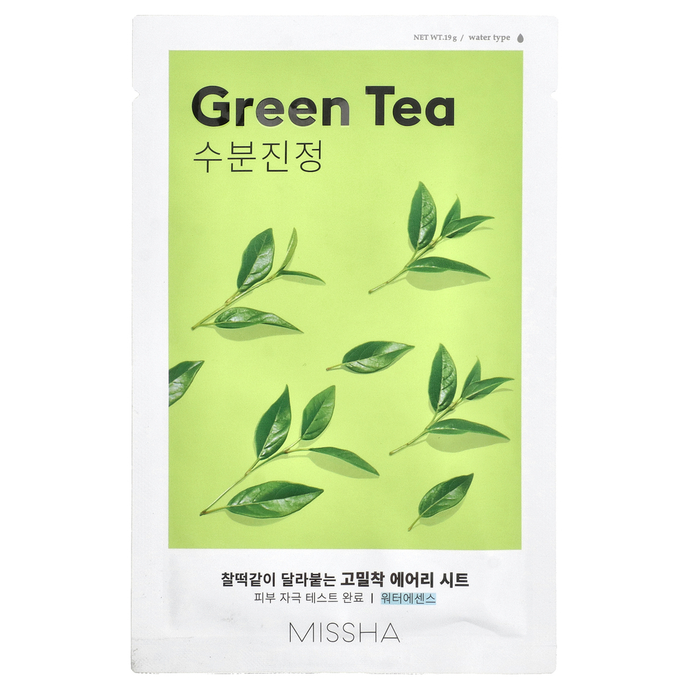 Missha, Тканевая маска Airy Fit, зеленый чай, 1 шт., 19 г