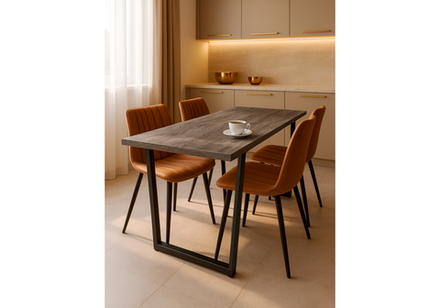 Стол деревянный Woodville Эльпатия 150 дуб рошелье, черный матовый