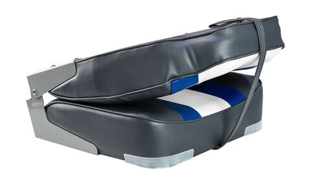 Кресло мягкое складное Rainbow, обивка винил, цвет угольный/синий/белый, Marine Rocket