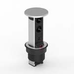 Настольный встраиваемый выдвижной розеточный блок Vertical 6 мод. (3 мод. 45х45), алюминий