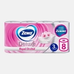 Туалетная бумага Zewa Deluxe Орхидея 3 слоя 8 рулонов в ассортименте
