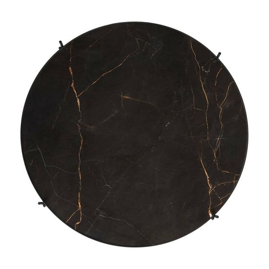 Кофейный стол Lacio диаметр 80 сталь и керамика