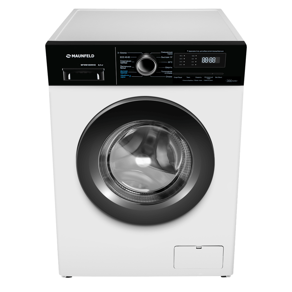 Стиральная машина c инвертором и паром  MAUNFELD MFWM106IWHD 6 кг.