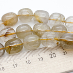 Кварц рутиловый фриформ, размер около 13-14 мм, цена за 7 шт (1/4 нити)