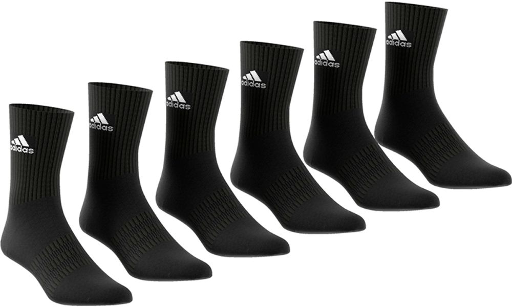 Теннисные носки Adidas Cushion Crew 6PP - Black/Black/Black