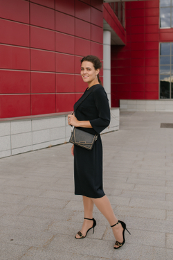 Офисное платье 2972ШЕ, Тёмно тёмно син #70ТТСи052972ШЕ