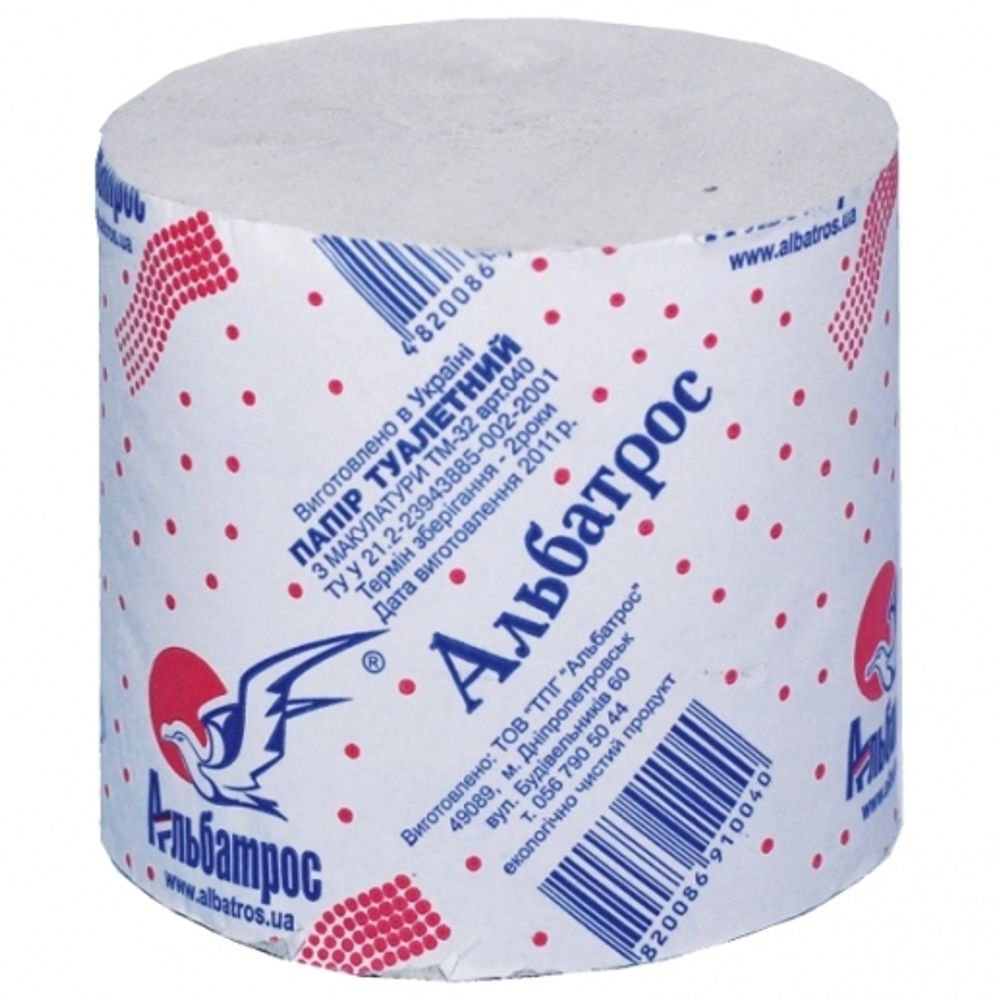 Альбатрос 65м бумага туалетная б/втулки красный 65м