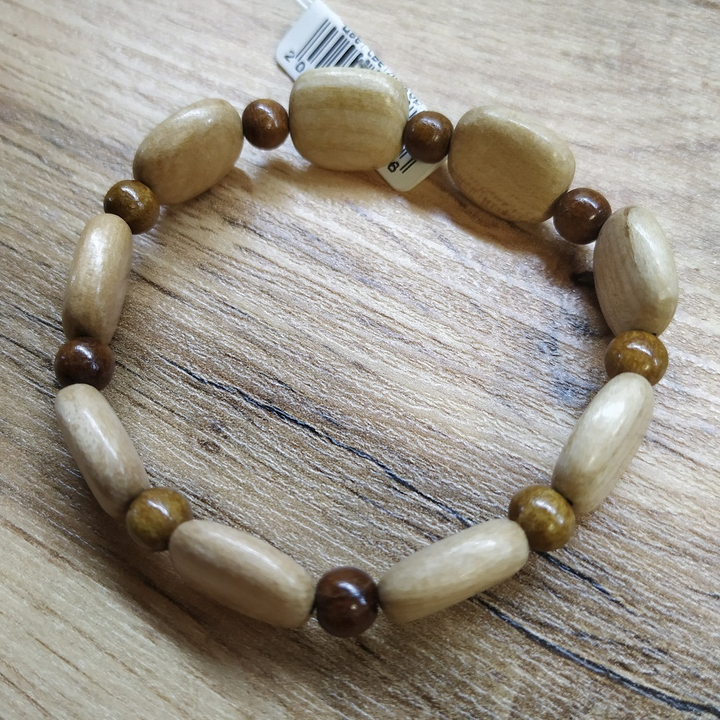 Браслет Камешки, дерево, цвет светло-кор., темно-кор., ширина 1,3 см 312866