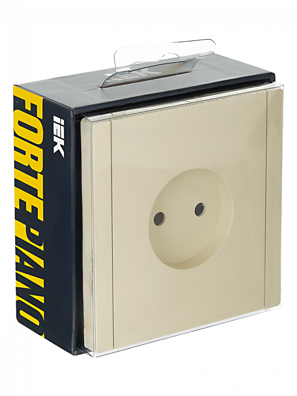 FORTE&PIANO Розетка 1-местная без заземления без защитных шторок винтовое крепление 10А FP418 ваниль IEK