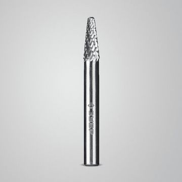 ЗУБР 6х16 мм, тип L (конус с закругленным углом 28°, радиус 1.2 мм), хв-к 6 мм, твердосплавная борфреза, ПРОФЕССИОНАЛ (28810-6-16)