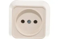 Розетка Makel Siva Ustu без заземления накладная крем 05969