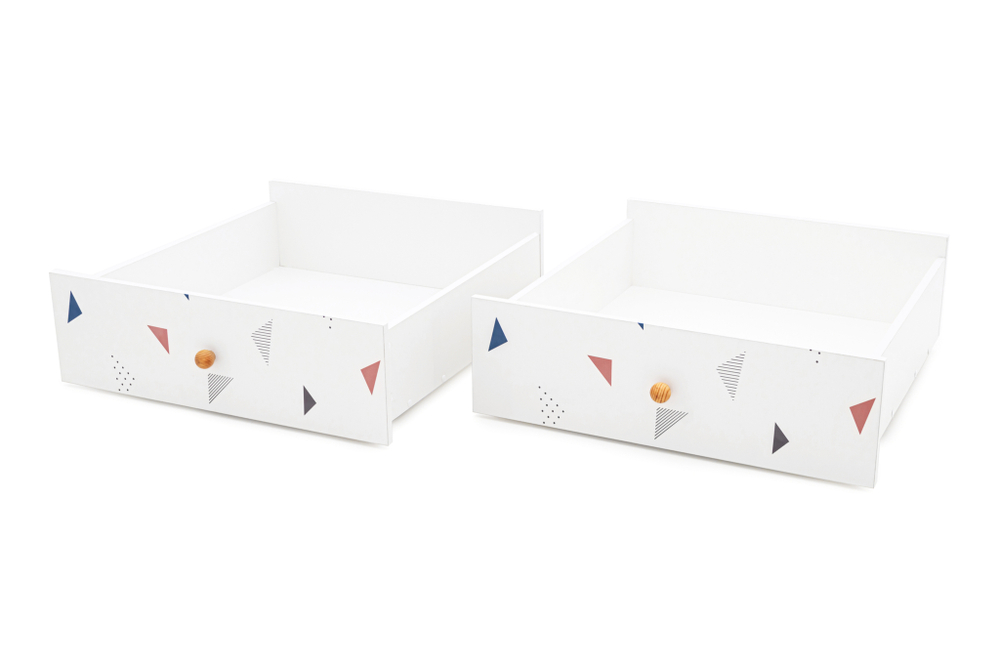 Ящики для кровати Бельмарко Stumpa Треугольники розовый синий