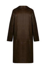 Коричневый кожаный тренч