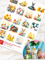 Трансфер переводной - декаль для свечей и гипса пасхальный 009