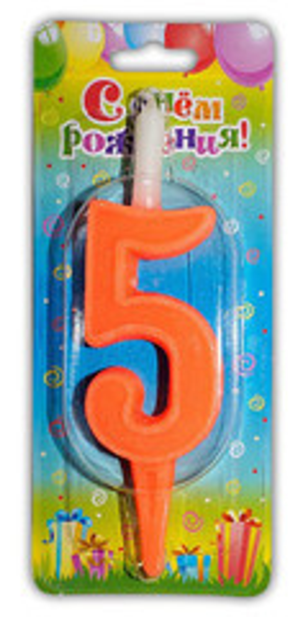 Свеча тортовая Разноцветная 5