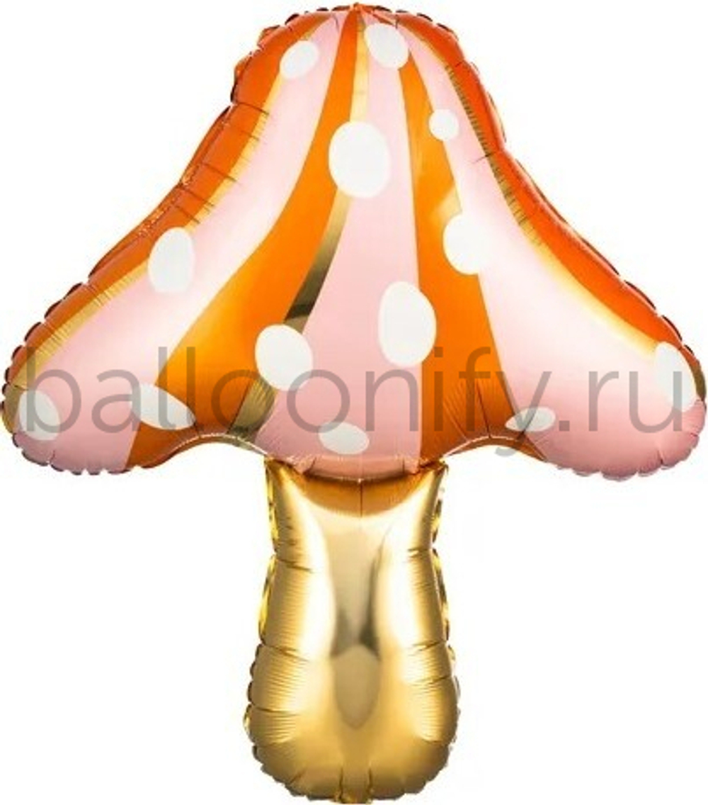 Шар (29''/74 см) Фигура, Гриб Мухомор, Розовый, 1 шт.