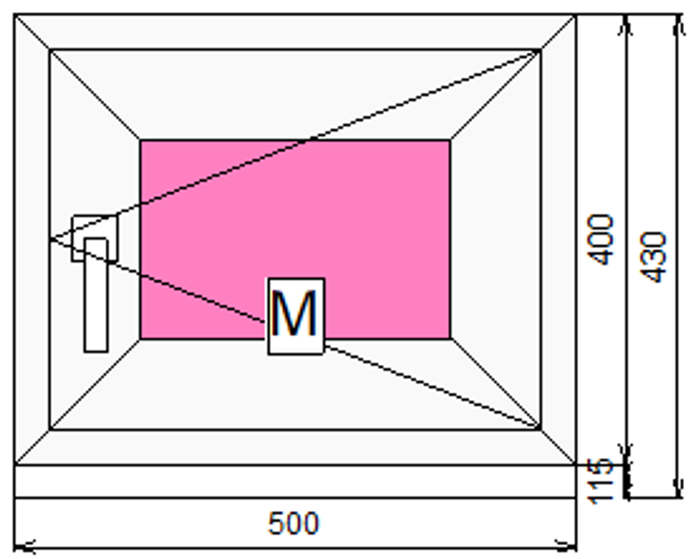 Пластиковое окно 400 х 500 ТермА Эко с поворотной створкой + Москитная сетка