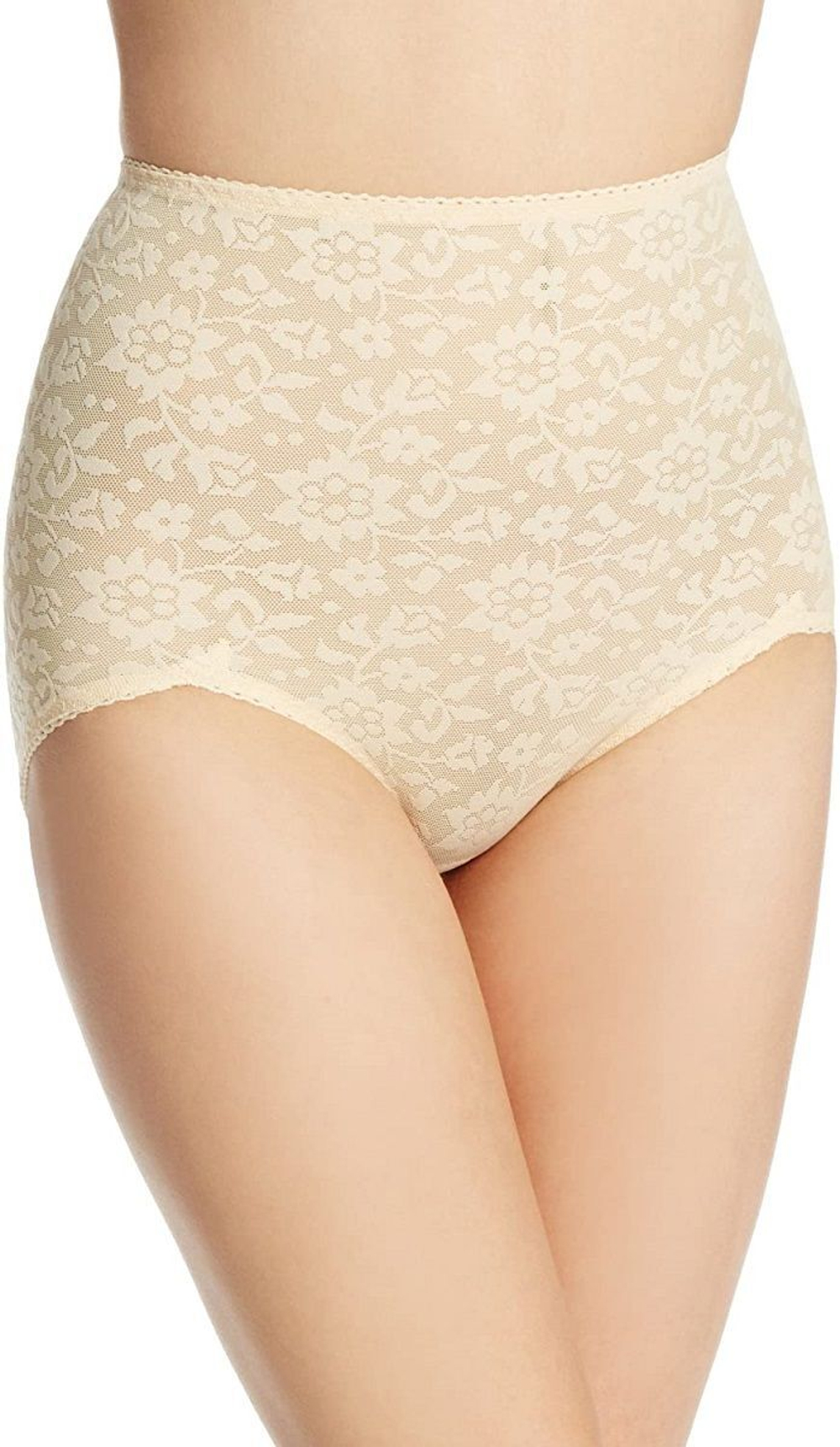 Высокие утягивающие трусы с цветочным рисунком (Размер: 6X) (Цвет: черный)