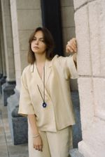 Подвес Цветок maxi на шнурке, синий, керамика