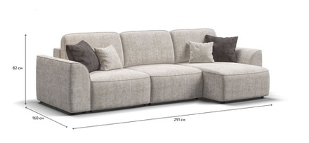 Угловой диван Кинг Шенилл Смарт кварц