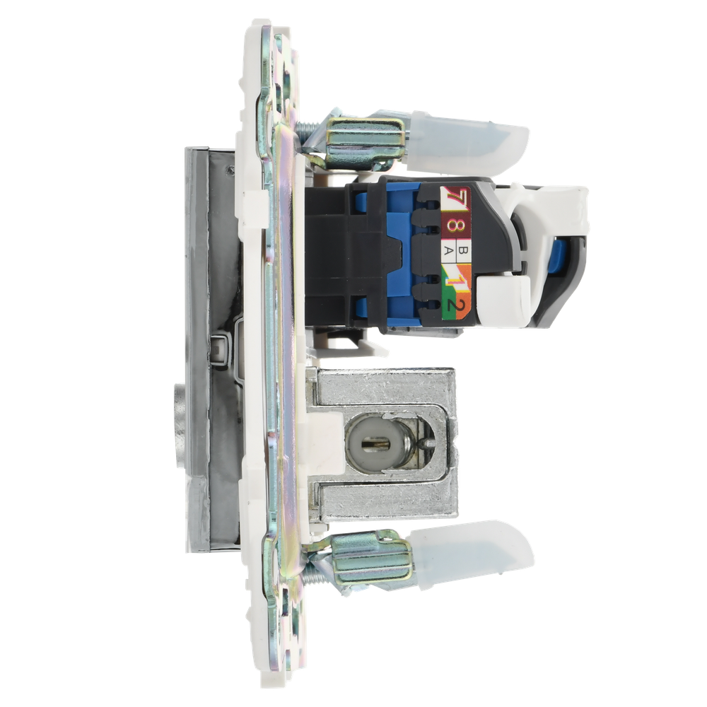 SKANDY Розетка двойная TV+RJ45 кат.6 SK-A15N металл никель IEK