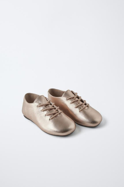 ZARA КОЖАНЫЕ ТУФЛИ, РОЗОВЫЙ