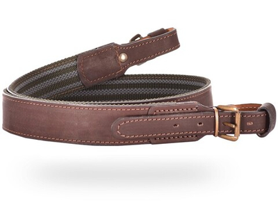 Ремень ружейный прямой 35 мм противоскользящий гладкая кожа (IV)