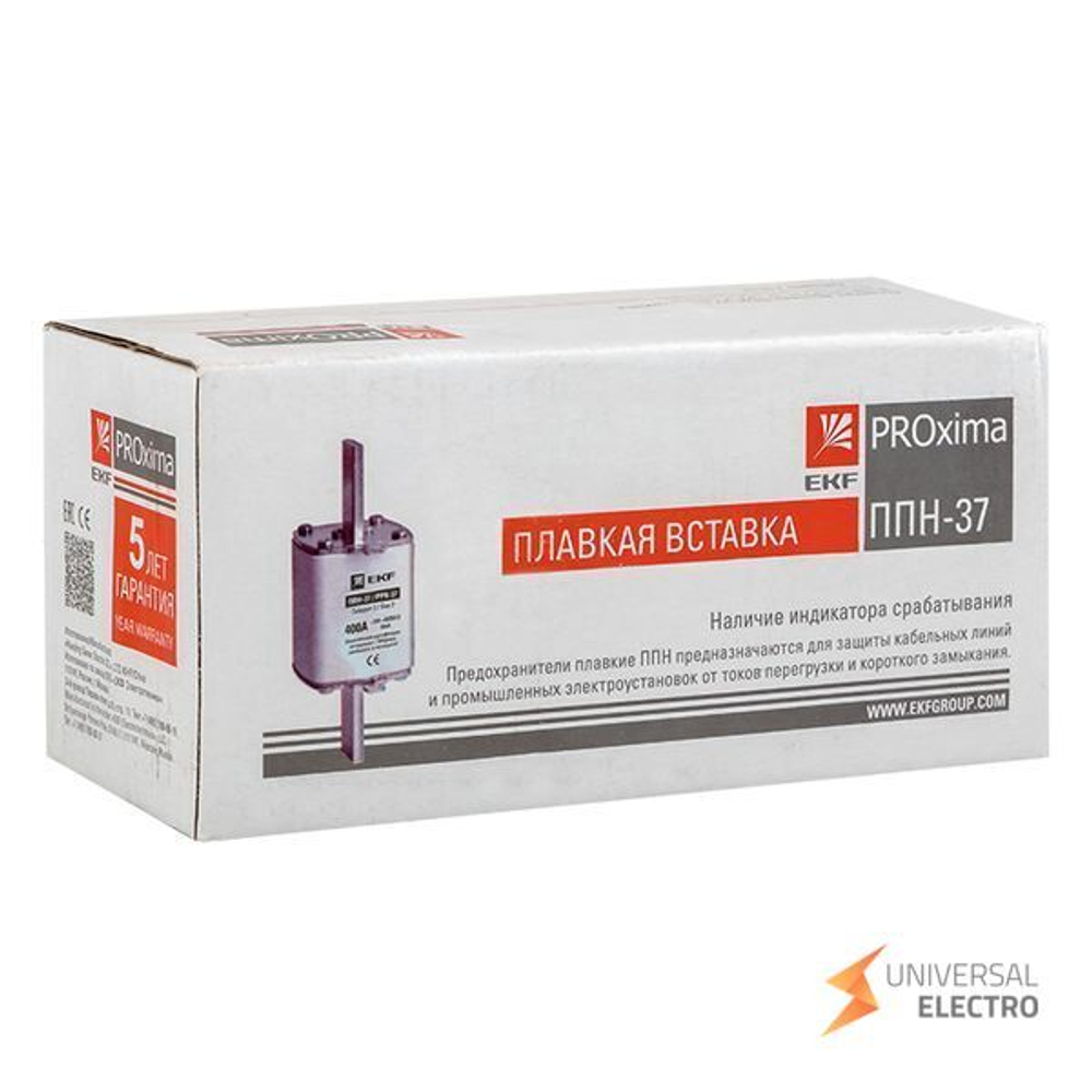 Плавкая вставка ППН-37 400/80А габарит 2 EKF