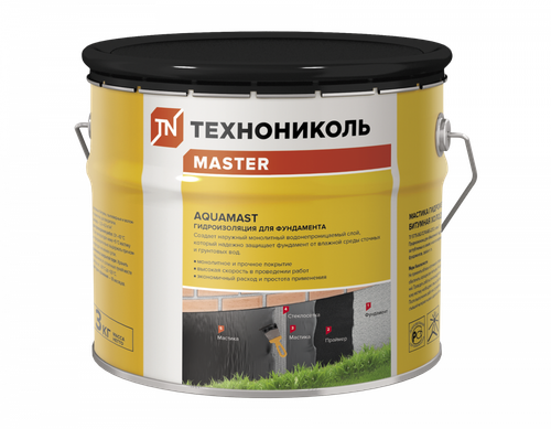 МАСТИКА ГИДРОИЗОЛЯЦИОННАЯ БИТУМНАЯ АКВАМАСТ 3КГ