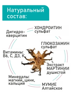 Глюкозамин, хондроитин, мумиё, комплекс для суставов