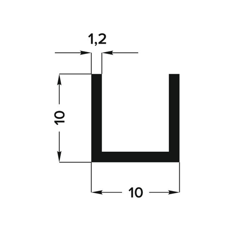 Швеллер Лука 10*10*10*1,2 Шв 11.2000.504л бронза
