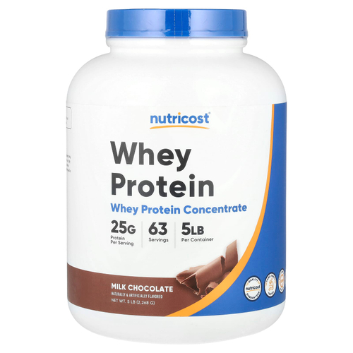 Nutricost, концентрат сывороточного протеина, со вкусом молочного шоколада, 2268 г (5 фунтов)
