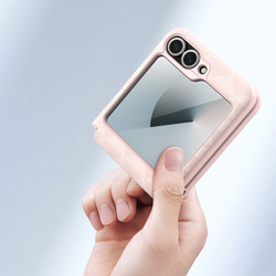 Складной чехол-книжка розового цвета от Dux Ducis для Samsung Z Flip 6, серия Fitt Series Case