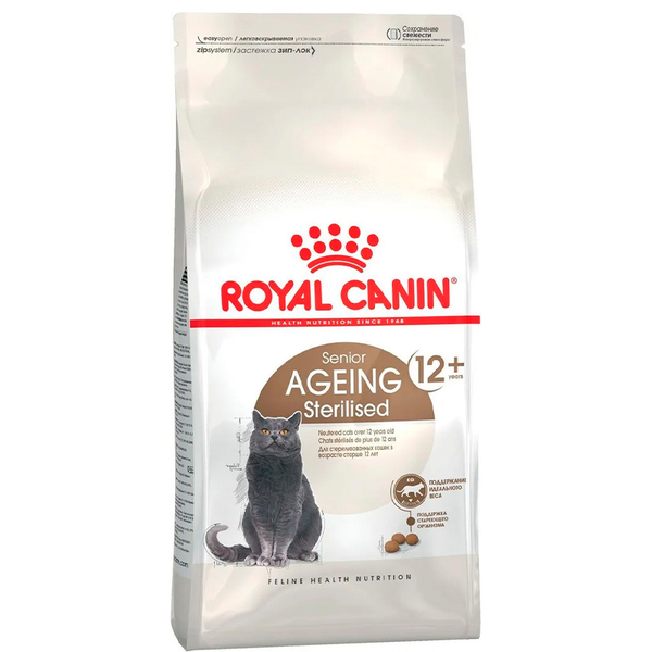Сухой корм Royal Canin Ageing Sterilised 12+ для кастриров. котов и кошек старше 12 лет, 2кг