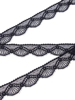 02-32 Кружево узкое эластичное 3 см, черный 170