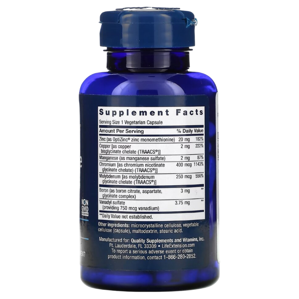 Life Extension Only Trace Minerals 90 veg capsules, Комплекс минералов