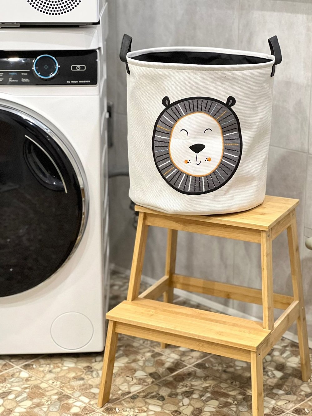 Корзина для белья текстильная (Ёжик)