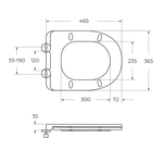 Унитаз укороченный подвесной безободковый с сиденьем и смывом TORNADO Cezares RELAX-TOR CZR-38088-49-TH-TOR/SC