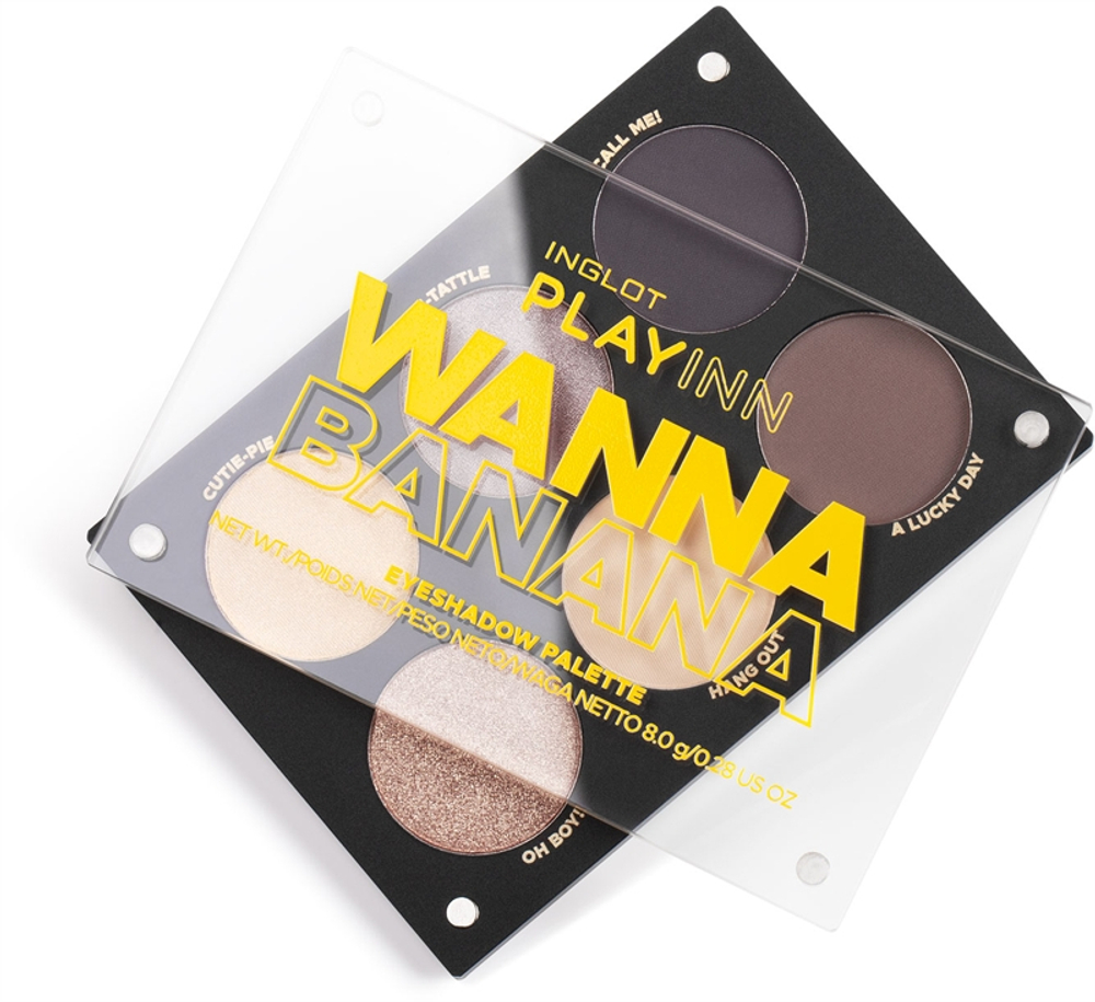 Inglot PlayInn Eyeshadow Palette - Палетка теней для век оттенок Wanna Banana, 8 g