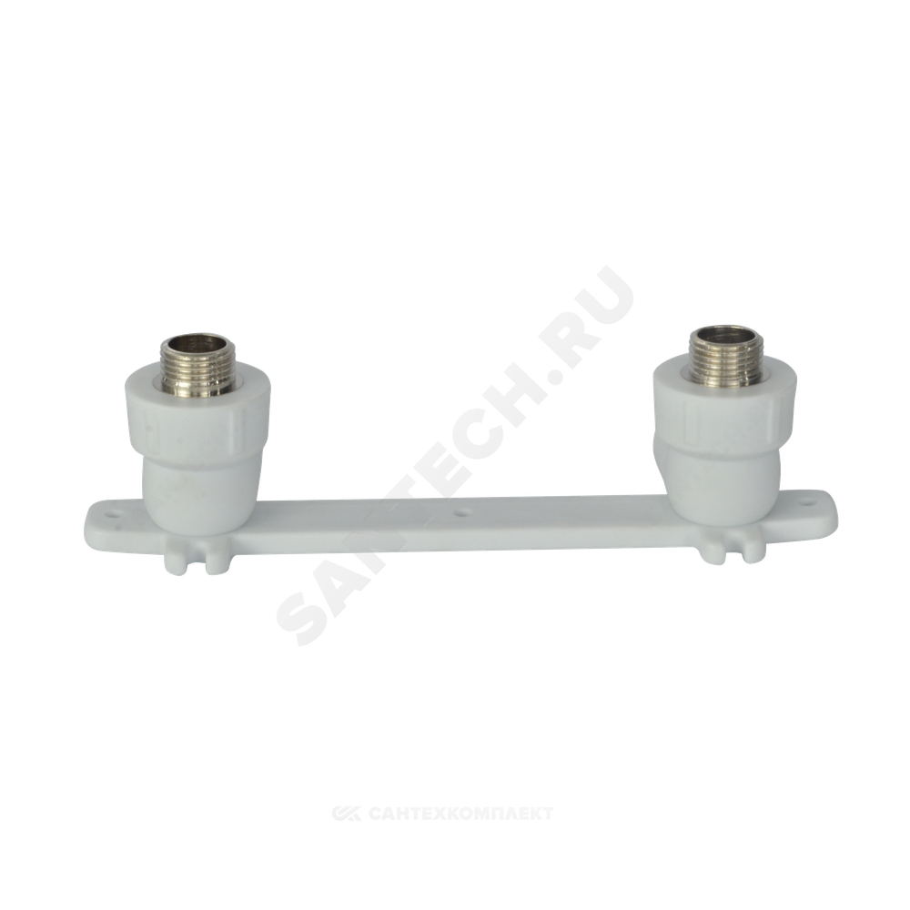 Планка монтажная PP-R белая Дн 20х3/4" НР под смеситель с водорозетками VALFEX 10124320
