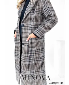 Пальто 2143-бежевая-клетка Minova