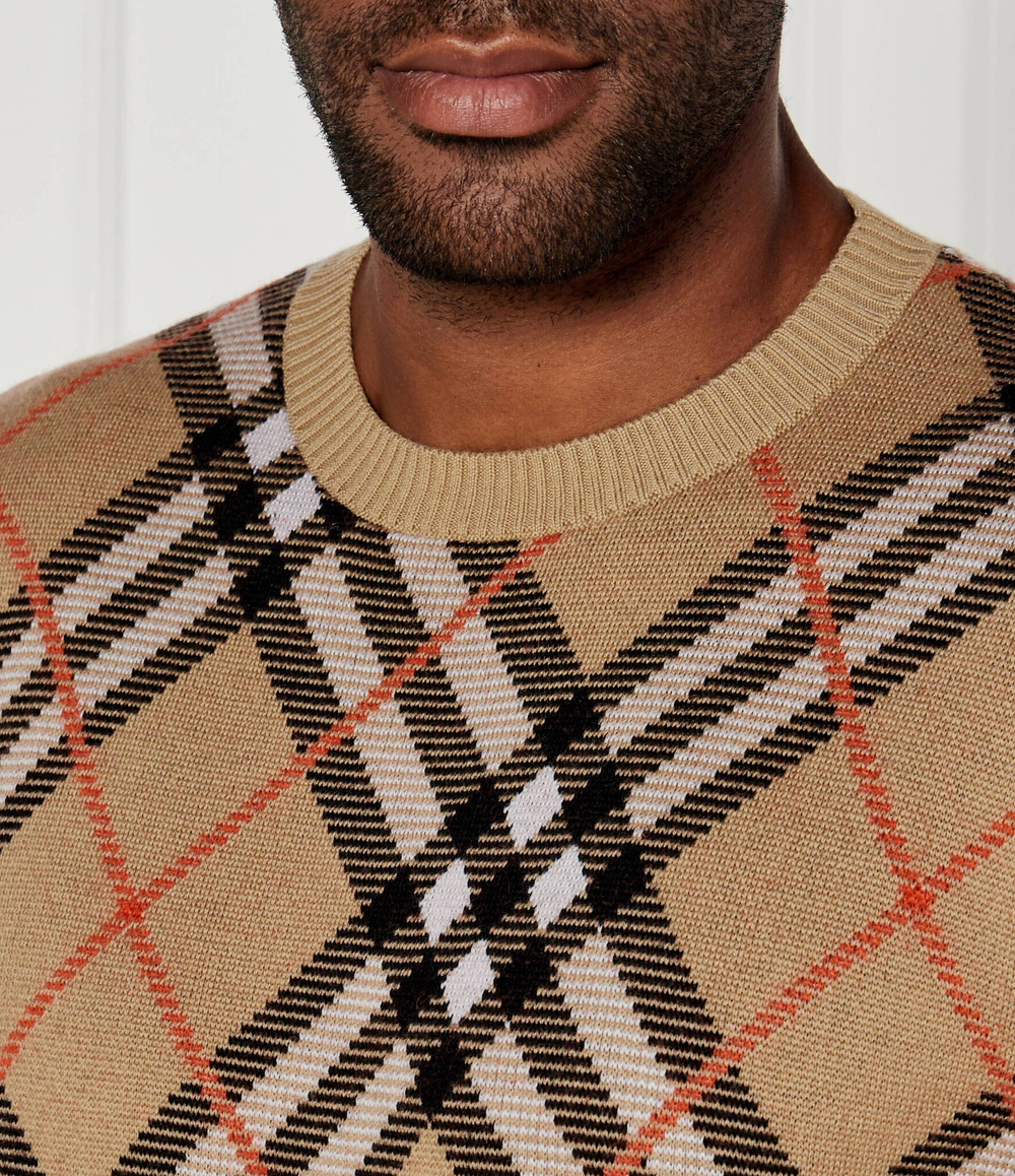 Хлопковый свитер Burberry - бежевый(8093497)