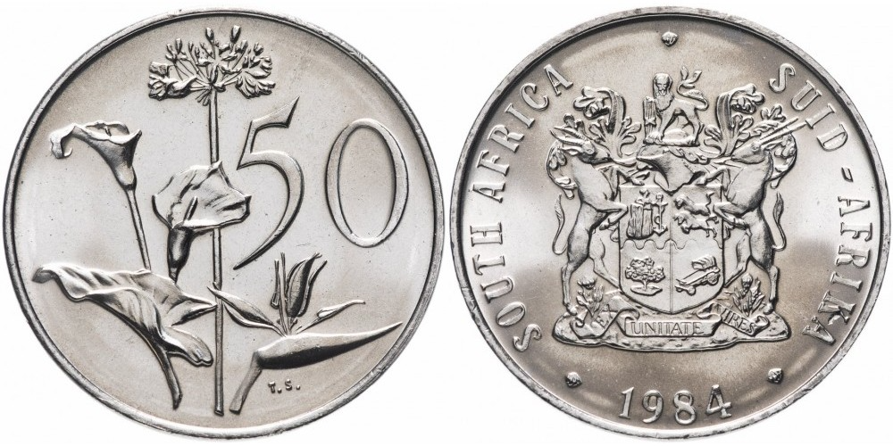 ЮАР 50 центов, 1970 - 1990 Калла XF