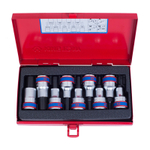 KING TONY (4110PR) Набор торцевых насадок 1/2", HEX, 3-14 мм, 9 предметов